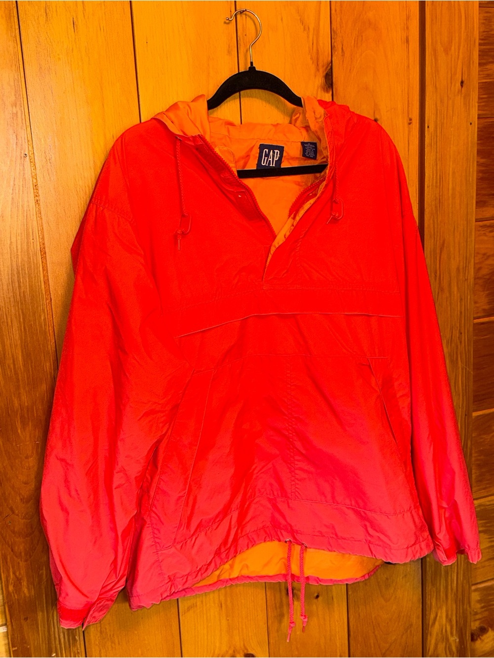 Vintage GAP 90s Hot Pink Hooded Anorak Windbreaker Men’s M